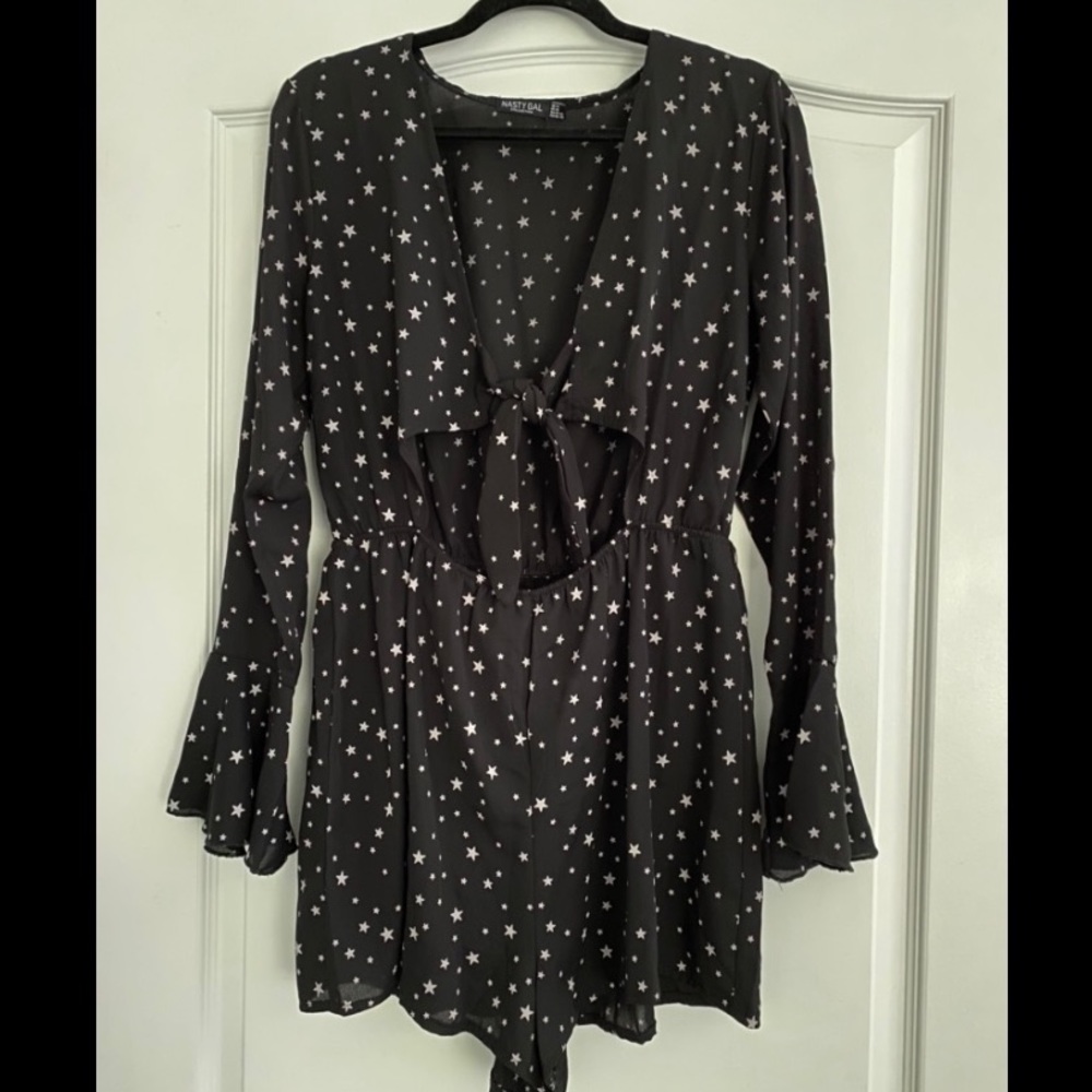 Nasty gal Star tie front cut out romper